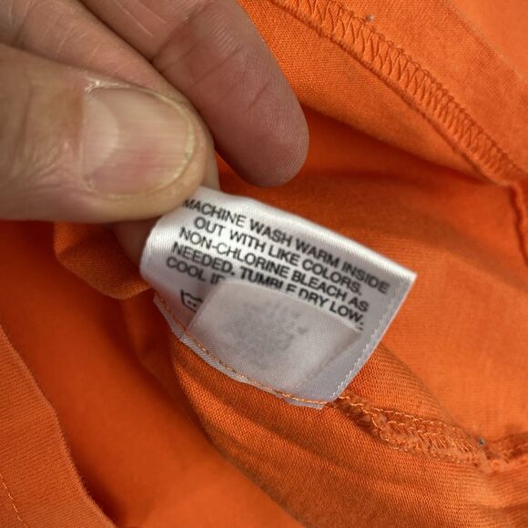 Hanna Anderson Top Long Sleeve Girl 160cm Orange Crewneck Cotton Casual - Picture 6 of 7